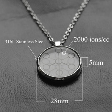Stainless Steel Negative Ion Pendant Necklace